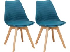 Danish Style Jídelní židle Armin (SET 2 ks), plast, modrá