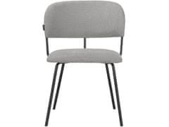 Danish Style Jídelní židle Claudia (SET 2 ks), textil, světle šedá