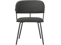 Danish Style Jídelní židle Claudia (SET 2 ks), textil, tmavě šedá