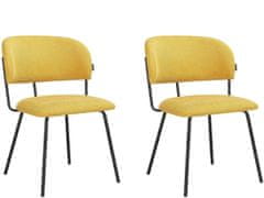 Danish Style Jídelní židle Claudia (SET 2 ks), textil, žlutá