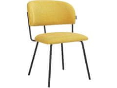 Danish Style Jídelní židle Claudia (SET 2 ks), textil, žlutá