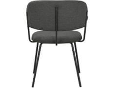 Danish Style Jídelní židle Claudia (SET 2 ks), textil, tmavě šedá