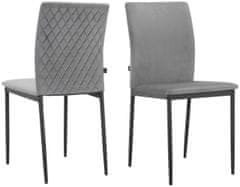 Danish Style Jídelní židle Pavia (SET 2 ks), syntetická kůže, tmavě šedá