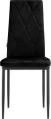 Danish Style Jídelní židle Melly (SET 2 ks), samet, černá