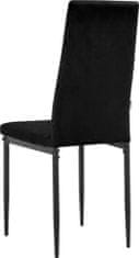 Danish Style Jídelní židle Melly (SET 4 ks), samet, černá