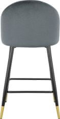Danish Style Barové židle Marlis (SET 2 ks), samet, šedá