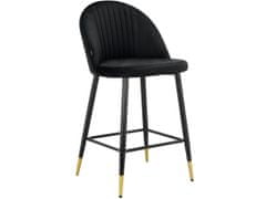 Danish Style Barové židle Marlis (SET 2 ks), samet, černá