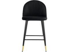 Danish Style Barové židle Marlis (SET 2 ks), samet, černá