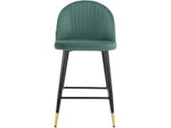 Danish Style Barové židle Marlis (SET 2 ks), samet, zelená
