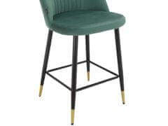 Danish Style Barové židle Marlis (SET 2 ks), samet, zelená