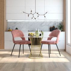 Danish Style Jídelní židle Chantal, samet, růžová