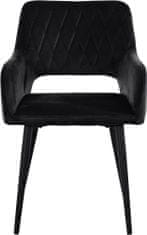 Danish Style Jídelní židle Franca (SET 2 ks) samet, černá