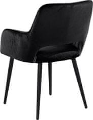Danish Style Jídelní židle Franca (SET 2 ks) samet, černá