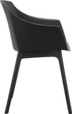 Danish Style Jídelní židle Bora (SET 2 ks), plast, černá