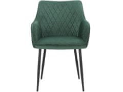 Danish Style Jídelní židle Elvira (SET 2 ks), samet, zelená