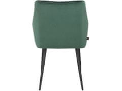 Danish Style Jídelní židle Elvira (SET 2 ks), samet, zelená