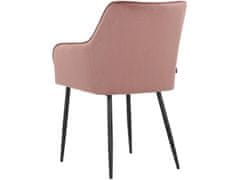 Danish Style Jídelní židle Elvira (SET 2 ks), samet, růžová