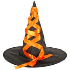 KIK Kostým čarodějnice stylová oranžová sukně , klobouk a koště