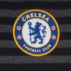 FotbalFans Polo Tričko Chelsea FC, vyšitý znak, černá a šedá | XXL