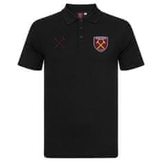 FotbalFans Polo Tričko West Ham United FC, vyšitý znak, černé | XL