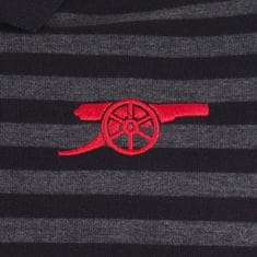FotbalFans Polo Tričko Arsenal FC, vyšitý znak, černá a šedá | XL