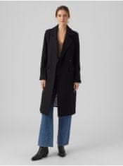 Vero Moda Černý dámský kabát s příměsí vlny VERO MODA Reno XS