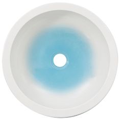 Vidaxl Umyvadlo na desku bílé a modré kulaté Φ 41 x 14 cm keramika