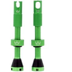 Peaty's Ventilky X Chris King MK2 Tubeless Valves - 1 pár, bezdušové, 42 mm, smaragdově zelená