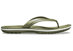 Crocs Crocband Flip-Flops pro muže, 46-47 EU, M12, Žabky, Pantofle, Sandály, Army Green/White, Zelená, 11033-37P