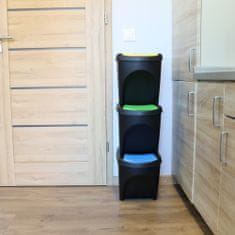 botle Odpadkový koš sada 3x25 L košíků za odpad Černá segregace