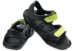 Crocs Swiftwater River Sandals pro děti, 30-31 EU, C13, Sandály, Pantofle, Black/Volt Green, Černá, 204988-09W