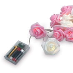 Northix Romantická světelná smyčka - růže - 20 LED světel 