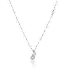JVD Slušivý stříbrný náhrdelník se zirkony SVLN0300XE9BI42