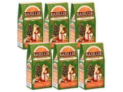 Basilur BASILUR Christmas Tree Zelený sypaný čaj s chrpou a nádechem mago a limetky, vánoční čaj 85 g x6