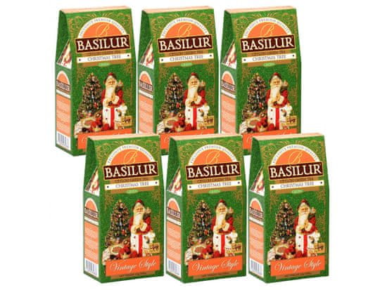 Basilur BASILUR Christmas Tree Zelený sypaný čaj s chrpou a nádechem mago a limetky, vánoční čaj 85 g