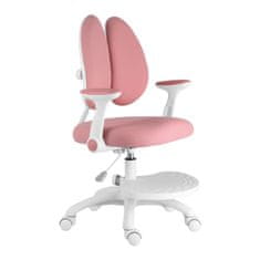 KUPŽIDLE Dětská rostoucí židle SPLIT — látka, bílá / růžová
