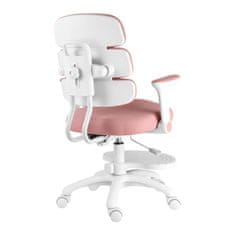 KUPŽIDLE Dětská rostoucí židle GRIDDY — látka, bílá / růžová