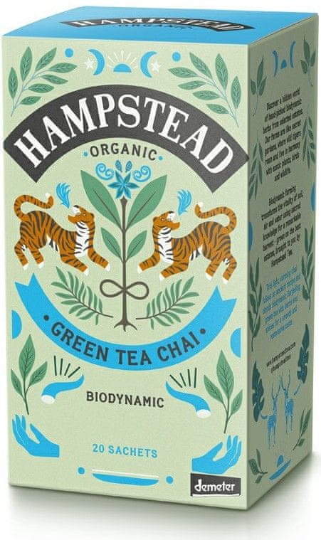 Levně Hampstead Tea London BIO Chai zelený detoxikační čaj s orientálním kořením 20 ks