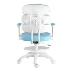 KUPŽIDLE Dětská rostoucí židle GRIDDY — látka, bílá / modrá