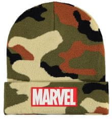 CurePink Zimní čepice a rukavice Marvel: Vojenský design (universální)