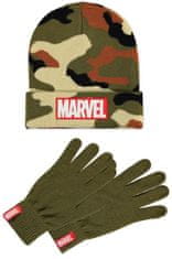 CurePink Zimní čepice a rukavice Marvel: Vojenský design (universální)