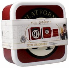 CurePink Plastové boxy na svačinu Harry Potter: Nástupiště 9 3/4 (14 x 6 x 14 cm)