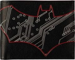 CurePink Otevírací peněženka DC Comics|Batman: Logo (9 x 10 x 2 cm) černý polyuretan - polyester