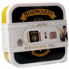 CurePink Plastové boxy na svačinu Harry Potter: Bradavice (14 x 6 x 14 cm)