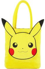 CurePink Shopping taška na rameno Pokémon: Pikachu (objem 13 litrů|35 x 37 x 10 cm) žlutý polyester