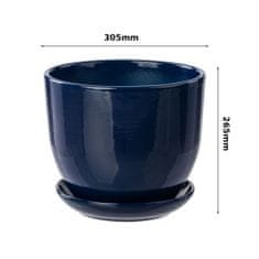 botle Keramická květinová nádoba 30x25 cm - kobaltově modrá