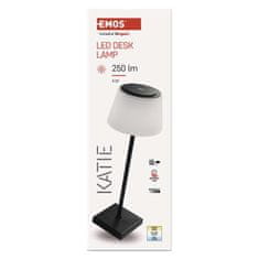 Emos LED stolní lampa KATIE, nabíjecí, černá