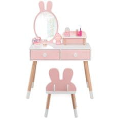 Timeless Tools Dětský toaletní stolek s králíkem, zrcadlem a židlí