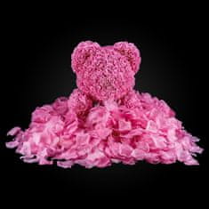 Medvídárek BIG Romantic medvídek z růží 40cm dárkově balený - růžový