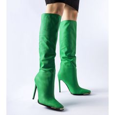 Zelené boty na vysokém jehlovém podpatku velikost 41